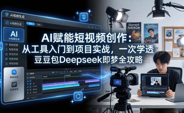 AI赋能短视频创作：从工具入门到项目实战，一次学透豆包Deepseek即梦全攻略