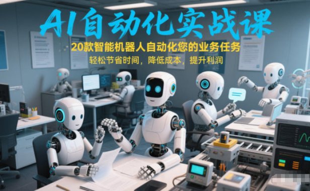 AI自动化实战课:20款智能机器人自动化您的业务任务,轻松节省时间,降低成本,提升利润