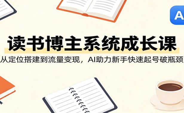 读书博主系统成长课：从定位搭建到流量变现，AI助力新手快速起号破瓶颈