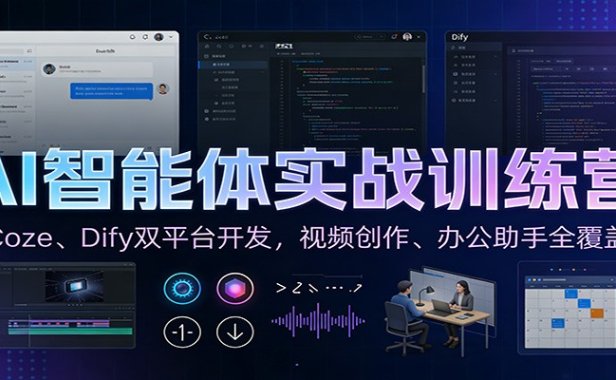 AI智能体实战训练营：Coze、Dify双平台开发，视频创作、办公助手全覆盖