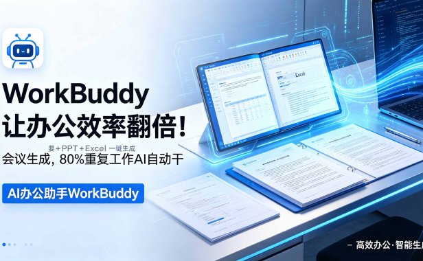 WorkBuddy让办公效率翻倍!会议纪要+PPT+Excel一键生成,80%重复工作AI自动干