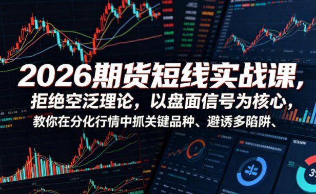 2026期货短线实战课,拒绝空泛理论,以盘面信号为核心,教你在分化行情中抓关键品种、避诱多陷阱