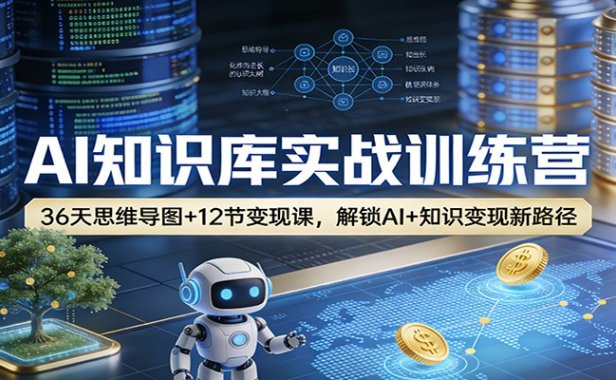 AI知识库实战训练营:36天思维导图+12节变现课,解锁AI+知识变现新路径
