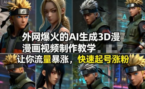 外网爆火的AI生成3D漫画视频制作教学,让你流量暴涨,快速起号涨粉!