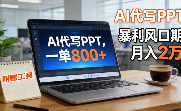 AI 代写做 PPT!一单狂赚 800+,风口期月入 2 万(工具 + 提示词直接送)