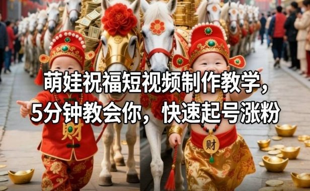 萌娃祝福短视频制作教学，5分钟教会你，快速起号涨粉