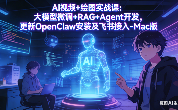 AI视频+绘图实战课：大模型微调+RAG+Agent开发，更新OpenClaw安装及飞书接入-Mac版