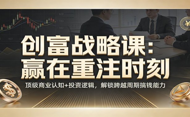 《创富战略课：赢在重注时刻》顶级商业认知+投资逻辑，解锁跨越周期搞钱能力