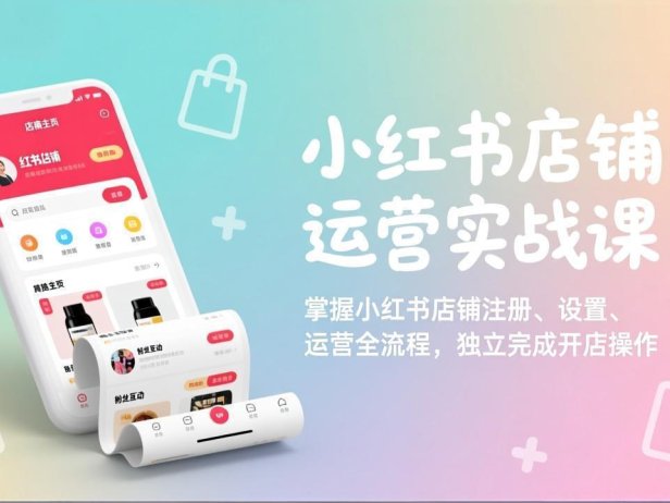 小红书店铺运营实战课：掌握小红书店铺注册、设置、运营全流程，独立完成开店操作