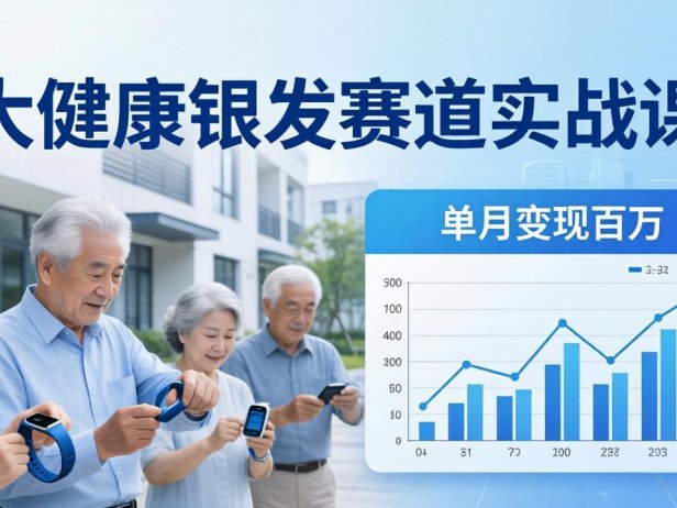 大健康银发赛道实战课：拆解视频号线索型 IP 单月变现百万逻辑，教你精准获客高效变现