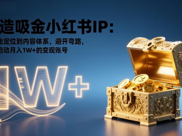 打造吸金小红书IP:从黄金定位到内容体系,避开弯路,快速启动月入1W+的变现账号