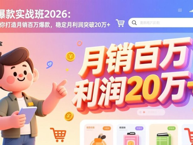 淘宝爆款实战班-2026年3月更新：手把手教你打造月销百万爆款，稳定月利润突破20万+