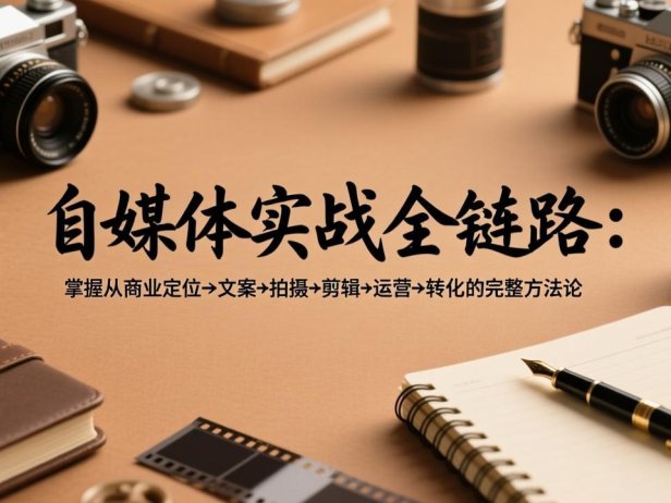 自媒体实战全链路:掌握从商业定位→文案→拍摄→剪辑→运营→转化的完整方法论