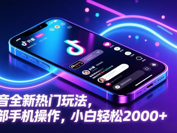 抖音全新热门玩法，一部手机操作，小白轻松2000+
