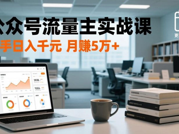 公众号流量主实战课,爆文写作、流量池运营、多平台分发,新手日入千元月赚5万+更新2026年