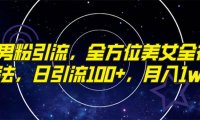 精准男粉引流,全方位美女全视角玩法,日引流100 ,月入1w