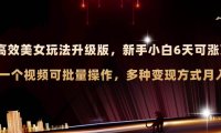AI原创美女玩法升级版 新手6天涨万粉 5分钟制作视频可批量,多种变现月入3w