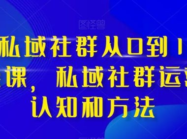 高端 私域社群从0到1增长实战课,私域社群运营的认知和方法(37节课)