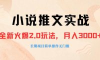 外面收费990的小说推广软件,零粉丝可变现,月入3000 ,小白当天即上手