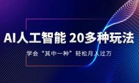 AI人工智能 20多种玩法 学会“其中一种”轻松月入过万,持续更新AI最新玩法