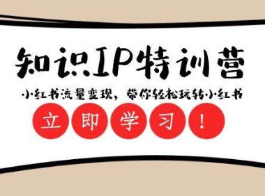 知识IP特训营 :小红书-流量变现,带你轻松玩转小红书(23节视频课)