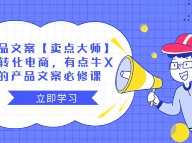 产品文案【卖点大师】高转化电商,有点牛X的 产品文案必修课