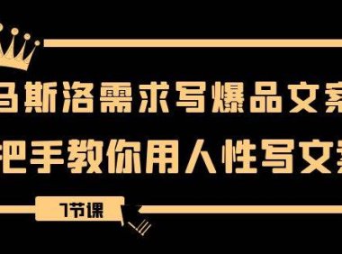 1213期用马斯洛·需求写爆品文案,手把手教你用人性写文案(7节课)