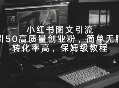 小红书图文引流,日引50高质量创业粉,简单无脑,转化率高,保姆级教程