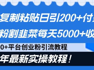 闲鱼复制粘贴日引200+付费创业粉,割韭菜日稳定5000+收益,24年最新教程!