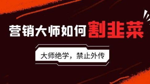 营销大师如何割韭菜:流量大师/讲故事大师/话术大师/卖货大师/成交大师/…