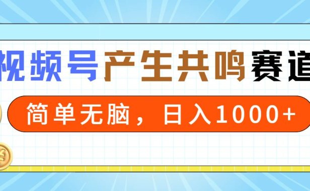 2024年视频号，产生共鸣赛道，简单无脑，一分钟一条视频，日入1000+