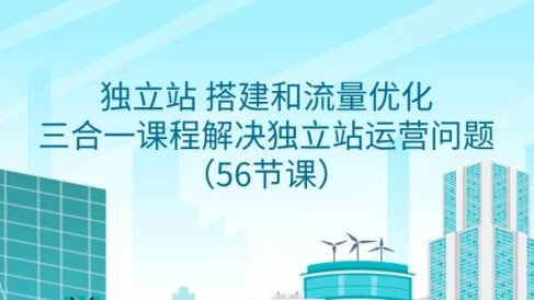 独立站 搭建和流量优化，三合一课程解决独立站运营问题（56节课）