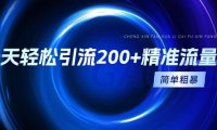 一天轻松引流200+精准流量，简单粗暴，一看就会