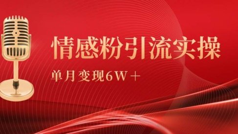 单月变现6w+，情感粉引流变现实操课