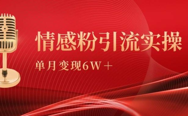 单月变现6w+，情感粉引流变现实操课