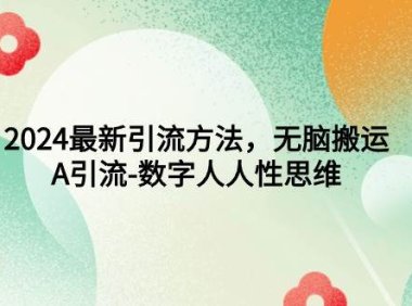 2024最新引流方法，无脑搬运，A引流-数字人人性思维