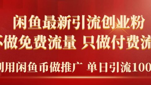 2024年闲鱼币推广引流创业粉,不做免费流量,只做付费流量,单日引流100+