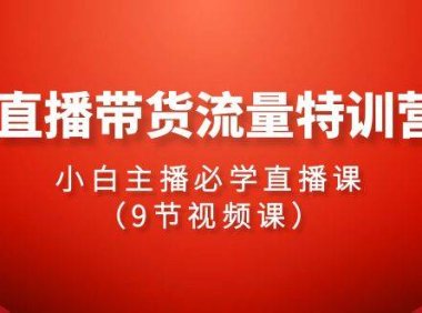 2024直播带货流量特训营，小白主播必学直播课（9节视频课）
