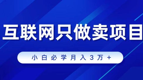 互联网的尽头就是卖项目,被割过韭菜的兄弟们必看!轻松月入三万以上!