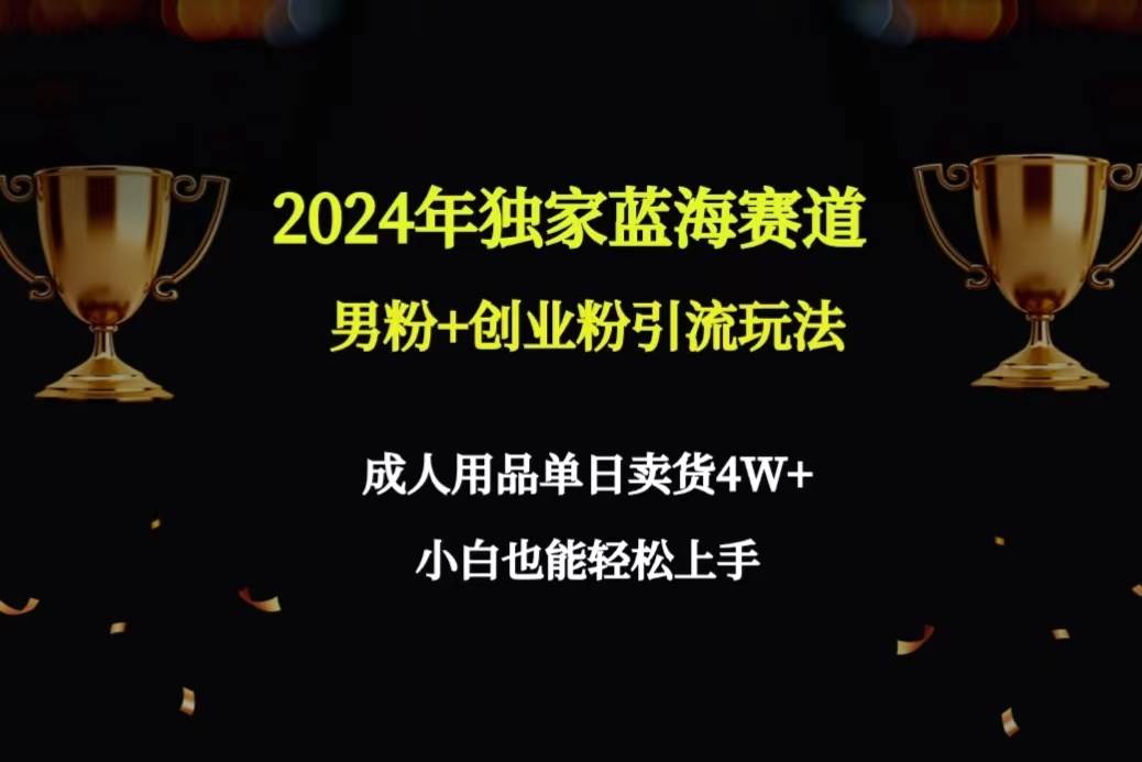 2024年独家蓝海赛道男粉+创业粉引流玩法,成人用品单日卖货4W+保姆教程